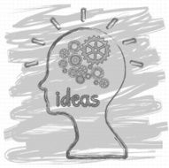 Human head creating a new idea