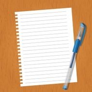 Sheet with lines and a pen