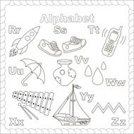 Alphabet for kids Letters r-z Isolated letters N2