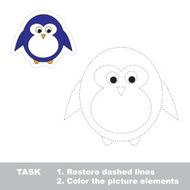 Penguin Restore dashed line and color picture