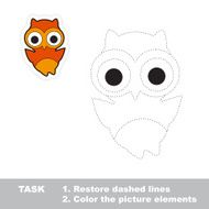 Owl Restore dashed line and color picture