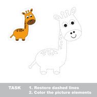 One cartoon funny giraffe