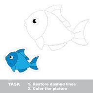 Trace game for children One cartoon fish to be traced