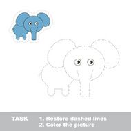 One cartoon elephant to be traced