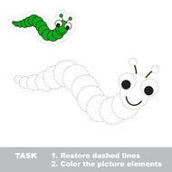 One cartoon funny caterpillar