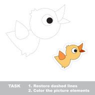 Cartoon bird Restore dashed line Color picture N2
