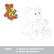 Trace game for children One cartoon bear toy to be N2
