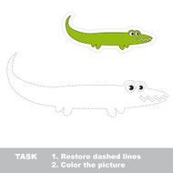 One cartoon green alligator to be traced N2