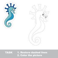 One cartoon seahorse to be traced N2