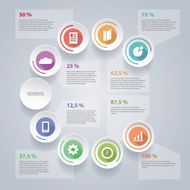 Circular Infographic Design with Pie Charts