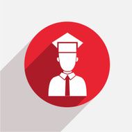 Vector modern student red circle icon