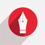 Vector modern Fountain pen red circle icon