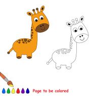 One cartoon giraffe to be colored N2
