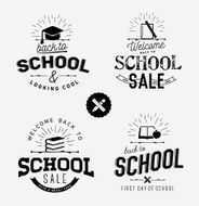 Back to School Typographical Labels Badges and Design Elements
