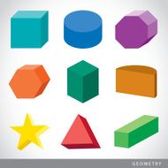 Colorful set of geometric shapes platonic solids vector illustration N2