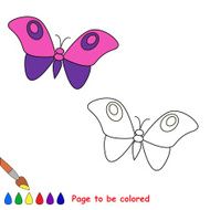 Cartoon butterfly to be colored N2