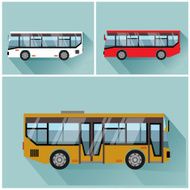 illustration style bus flet vector