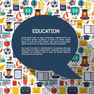 Flat education icons set N2
