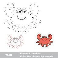 Game for numbers One cartoon crab