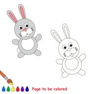 Cartoon grey rabbit to be colored