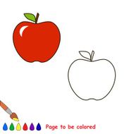 Cartoon apple to be colored N2