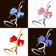 school bell in four colors
