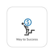 Way to Success Icon Business Concept Flat Design N2