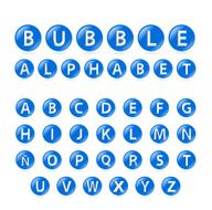 3d Bubble Alphabet with Cavalier Perspective on White Background N2