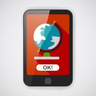 globe icon flat icon with long shadow N6