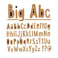 Hand drawn vector alphabet font isolated upper lower case letters