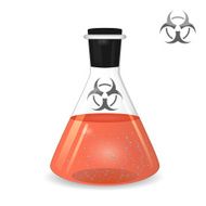 Chemical conical flask with toxic solution