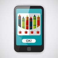 crayons flat icon with long shadow eps10 N62