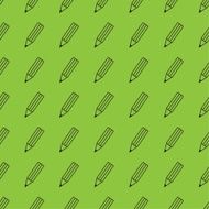 Flat pencil seamless pattern