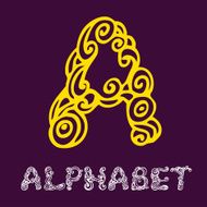 Doodle hand drawn sketch alphabet Letter A N2