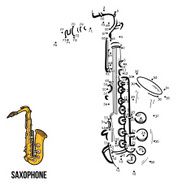 Numbers game for children musical instruments (saxophone) N2