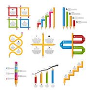 Education pencil option Infographics design template N3