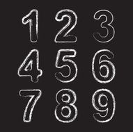 Set Chalk Hand Drawing Number
