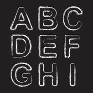 Set Chalk Hand Drawing Alphabet N4