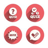 Quiz icons Speech bubble with check mark symbol N6