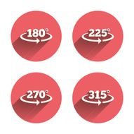 Angle degrees icons Geometry math signs N18