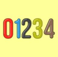 0 1 2 3 4 - Candy Colorful Vector Alphabet N2