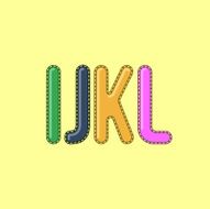 I J K L - Candy Colorful Editable Vector Alphabet N2