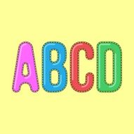 B C D A - Candy Colorful Editable Vector Alphabet N2