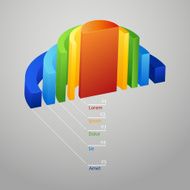 Half - circle colorful 3D diagram