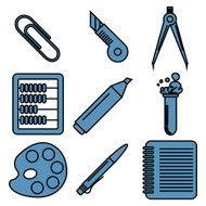 Black school goods linear icons Part 2
