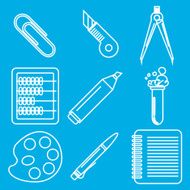 Black school goods chalk icons Part 2