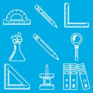 Black school goods chalk icons Part 3