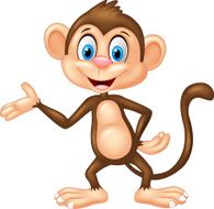 Cartoon monkey presenting
