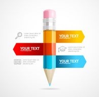 Pencil Infographic Education Concept Vector