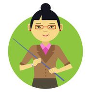 Female teacher with pointer